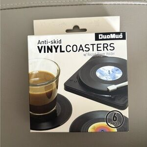 🎶🎵🎼Black Vinyl Record Coasters Set of 6 🎶 🎼 🎵